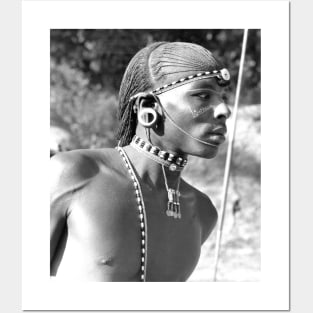 Portrait of a Maasai Warrior Posters and Art